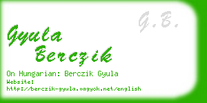 gyula berczik business card